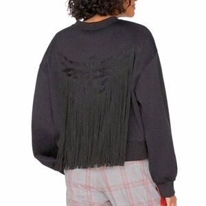 MCM Women's Laurel Fringe Tassel Sweatshirt Made in Italy